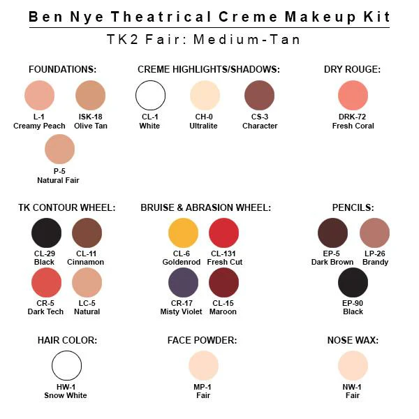 Theatrical Creme Makeup Kit TK (Large) - Ben Nye - Image 9